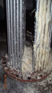 Dépôts de calcaire sur les faisceaux de tubes dans la chaudière